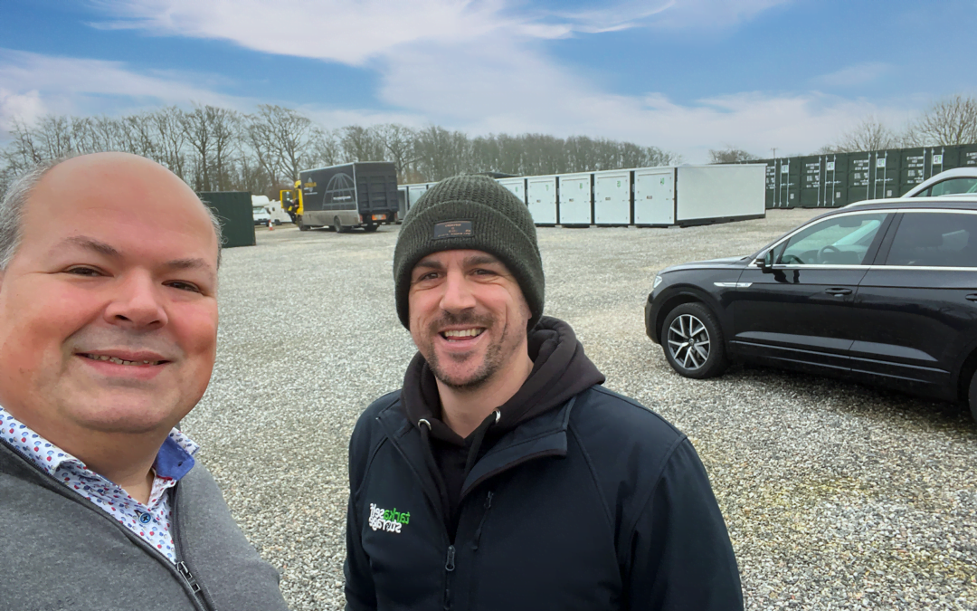 Delivery of containers to Bideford, England with hurdles