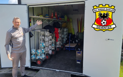 Delivery of storage container for Go Ahead Eagles youth training in Deventer