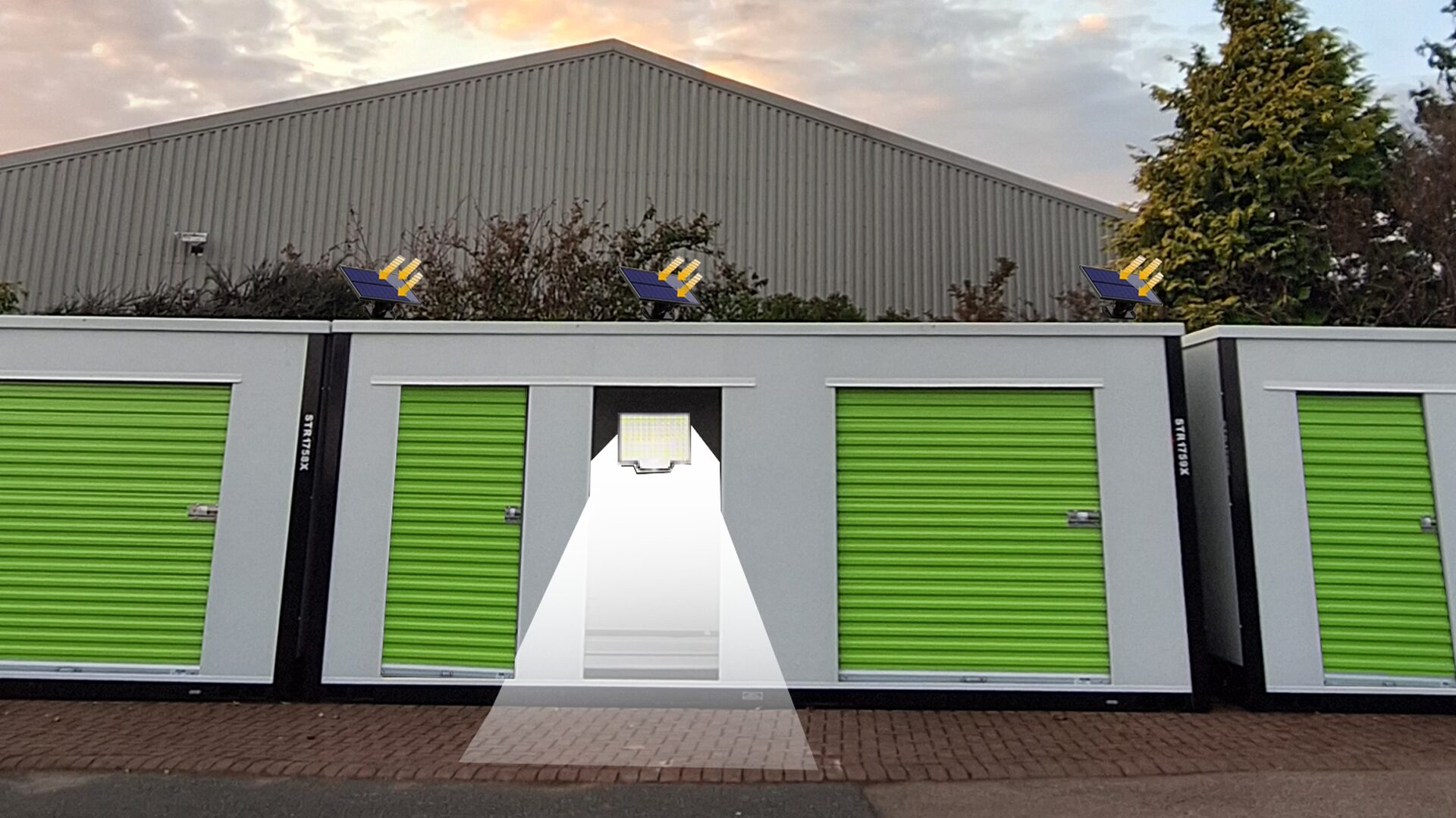 Solar lights diagram in containers